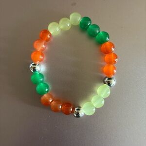Colorful Beaded Bracelet with Silver Accents